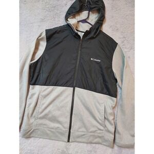 Columbia Jacket Mens Large Dartmoor Hybrid Full Zip Hoodie Quilted Chest Black L